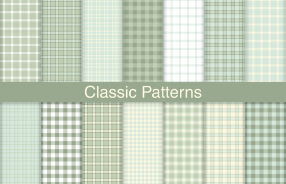 Seamless classic plaid vector pattern background for fabric and textile design