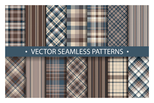 Seamless plaid tartan vector pattern background for fabric and textile design