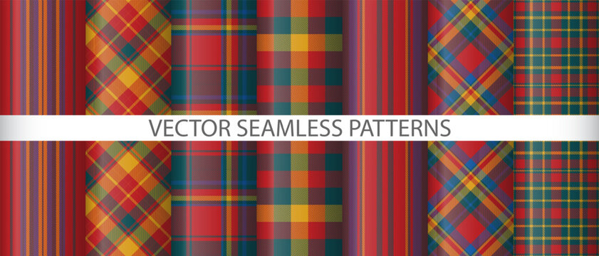 Seamless plaid tartan vector pattern background for fabric and textile design