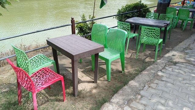 Ghaziabad , india - Water lake , A picture of seating area near boating lake in city forest ghaziabad 27 september 2026