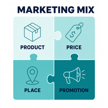 4P marketing mix puzzle product price place promotion
