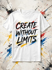 Fototapeta premium T-shirt with creative paint splatter and quote design