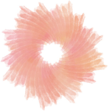 Abstract Pink Flower Garland Circle Frame