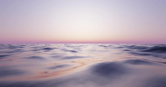 Beach and wave with sunset sky background. Nature and summer concept. 3d render.	