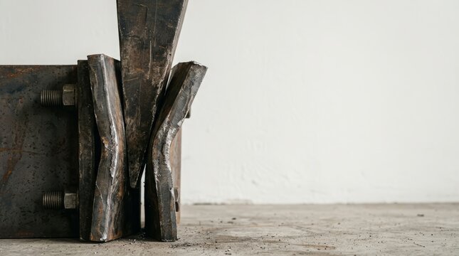 Industrial piston representing relentless pressure against an apparently unbreakable barrier.