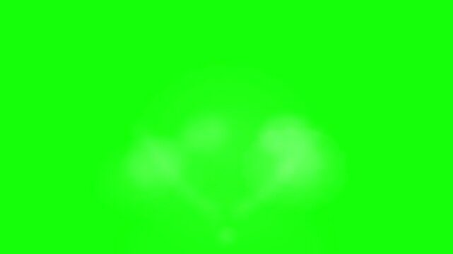 Soft white smoke cloud rising and dissipating on a green screen background for cinematic visual effects and atmospheric motion graphic design elements