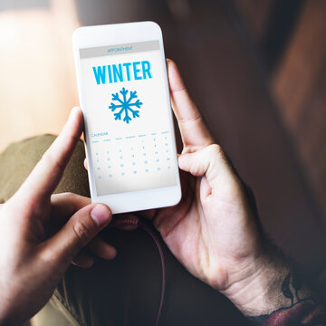 Winter Snowflake Cold Calendar Concept