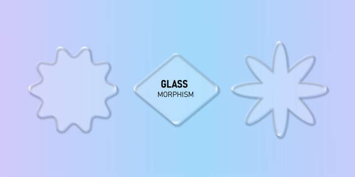 Modern abstract geometric shapes featuring a stylish glass morphism set design