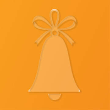 Christmas bell icon from a modern orange glass morphism set design element