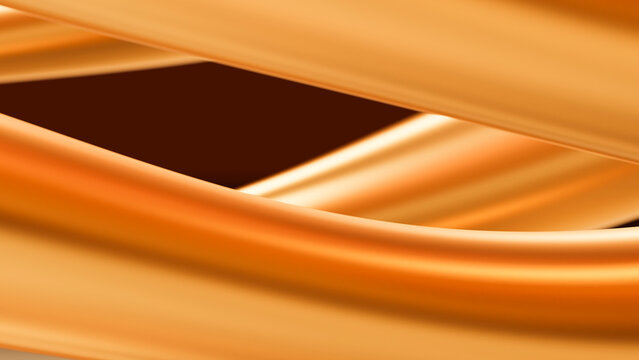 Close-up of flowing orange fabric with smooth texture and folds