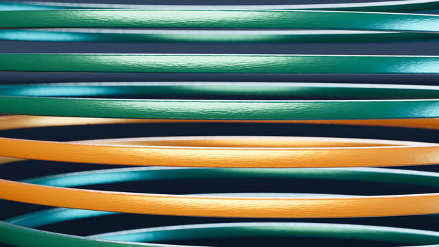 Close-up of colorful elastic bands