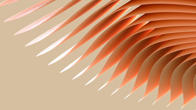 Abstract orange curved shapes forming layered pattern