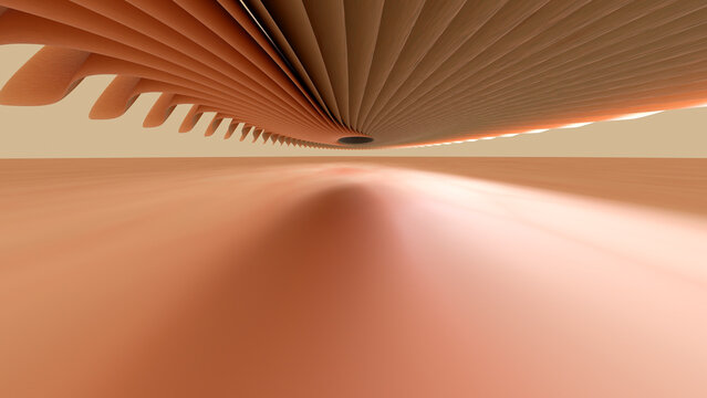 Abstract 3d orange wave curved texture digital design