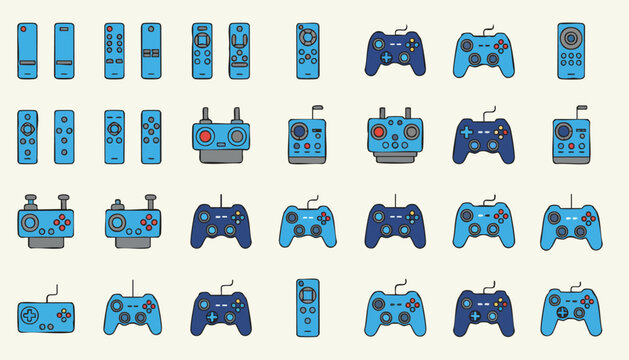 various video game controllers and remotes