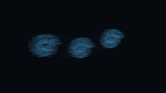 Digital network topology grid and morphing point cloud data wave