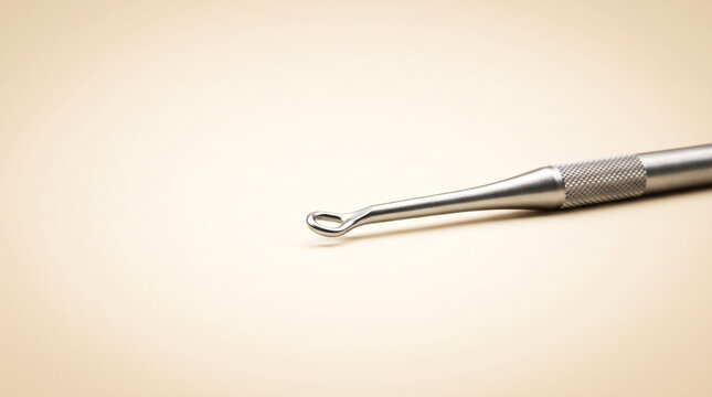 ENT Clinical Items &ndash; Ear Curette &ndash; Warm Cream Background