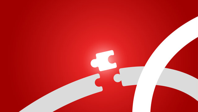A broken white line that requires one puzzle piece to reconnect it. This means that the process requires ambition and consistency in taking each step.