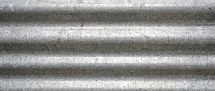 Corrugated metal sheet texture. Galvanized zinc iron panel background. Weathered industrial tin siding surface