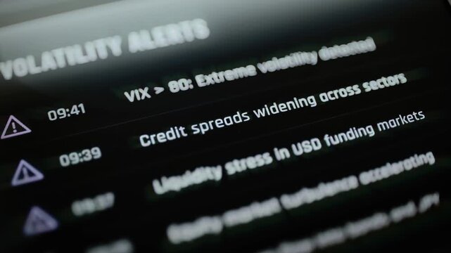 Volatility alerts list extreme VIX credit and liquidity warnings