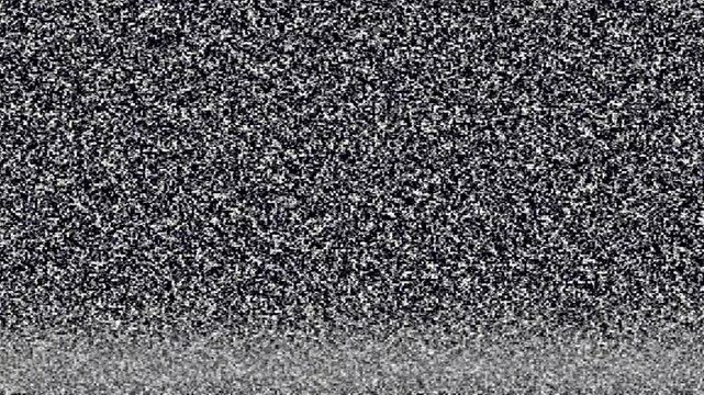 Switch On Off Tv with glitch noise static television. Vintage switch on off television no signal animation. Bad signal TV. 4K Video