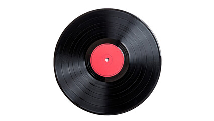 Single black vinyl record music disc isolated on transparent background © HarryThomasEvans