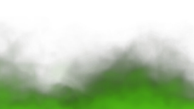 Atmospheric olive moss green smoke and fog overlay on transparent background, rising steam texture with soft haze and ethereal vapor clouds