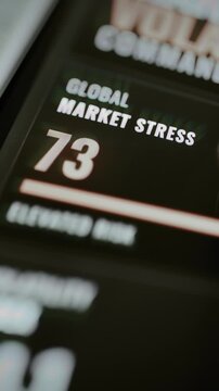 Global market stress fluctuates between 73 and 74