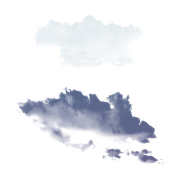Soft cloud elements isolated on Transparent background, realistic fluffy weather cloud cutouts, natural sky mist overlays for graphic design