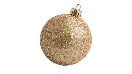 Obraz premium Shiny golden Christmas ball bauble ornament on transparent background