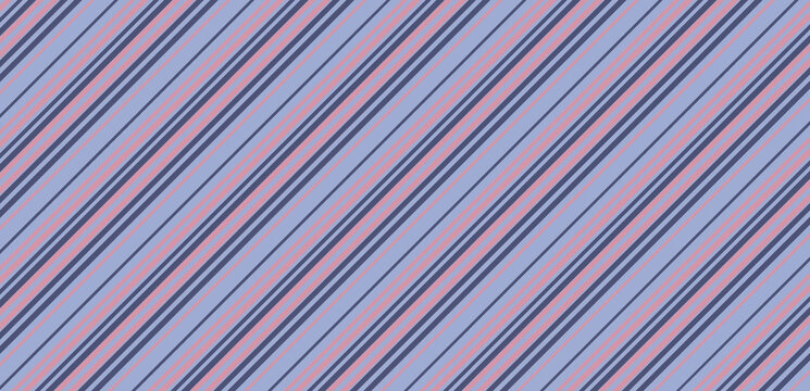 Diagonal stripes seamless pattern with pastel pink, navy, and periwinkle blue lines