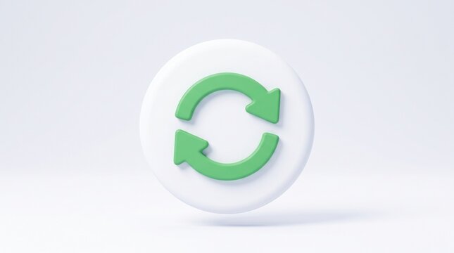 3D blue refresh circle icon with white rotating arrows for update, sync, and reload concept