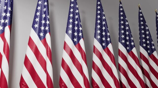 A row of American flags