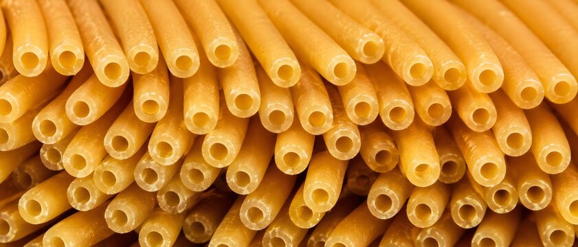 Bucatini Pasta Ends Closeup
