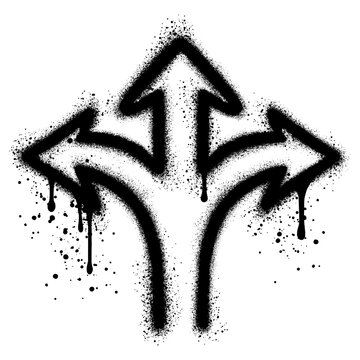 Spray Painted Graffiti arrow Sprayed isolated with a white background. Vector illustration.
