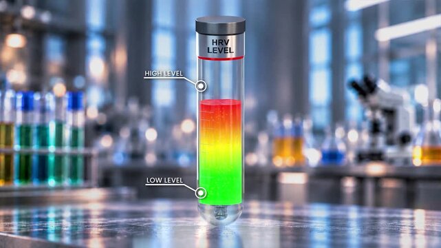 Heart Rate Variability HRV Level Gauge in Laboratory, 3D Animation