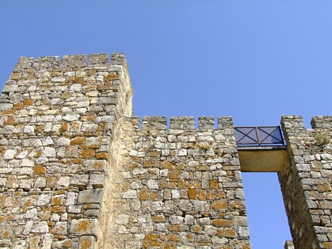 Trujillo Castle ancient medieval fortress wall Spain. Extremdura - Spain