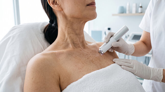 D&eacute;colletage Pigmentation Assessment with Handheld Skin Analysis Device