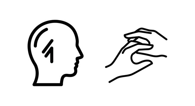Minimalist icons representing a silent nod and subtle acceptance with acceptance agreement communication approval language interaction behavior minimalist illustration understanding