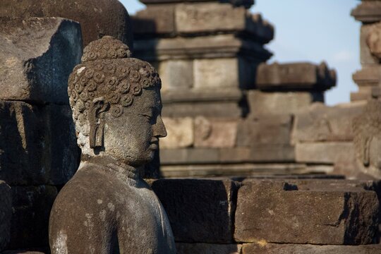 Buddha Statue at Borobudur Temple in Central Java