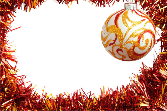 Christmas tinsel frame bauble decoration festive