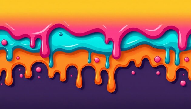 Vibrant Abstract Layers of Thick Colorful Melting Paint