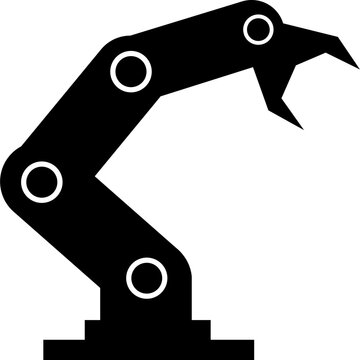 robot arm isolated black white