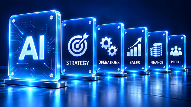 Artificial intelligence integrating business strategy operations sales finance and human resources departments