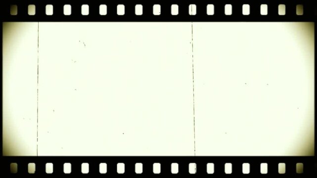 Vintage Film Strip Frame With Blank White Movie Frame And Retro Cinema Border Texture