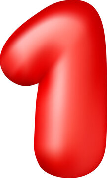Glossy red 3D balloon number nine