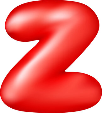 Glossy red 3D balloon number two