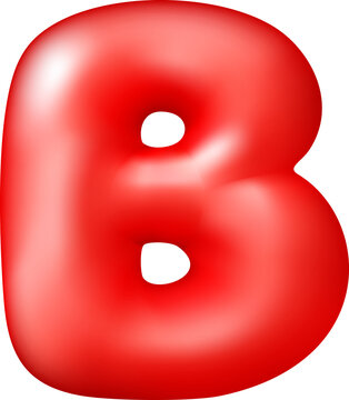 Glossy red 3D balloon letter B