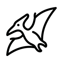 Minimalist Line Art Pterodactyl Dinosaur Flying Animal Silhouette Icon © Ali Aminudin