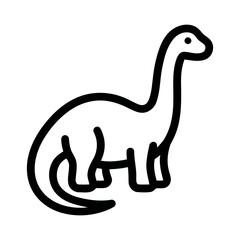 Minimalist Outline Diplodocus Sauropod Dinosaur Animal Silhouette Glyph Icon © Ali Aminudin