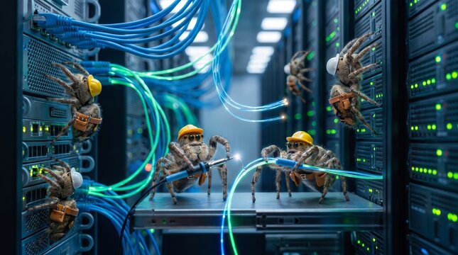 Server Racks in High-Tech Data Center